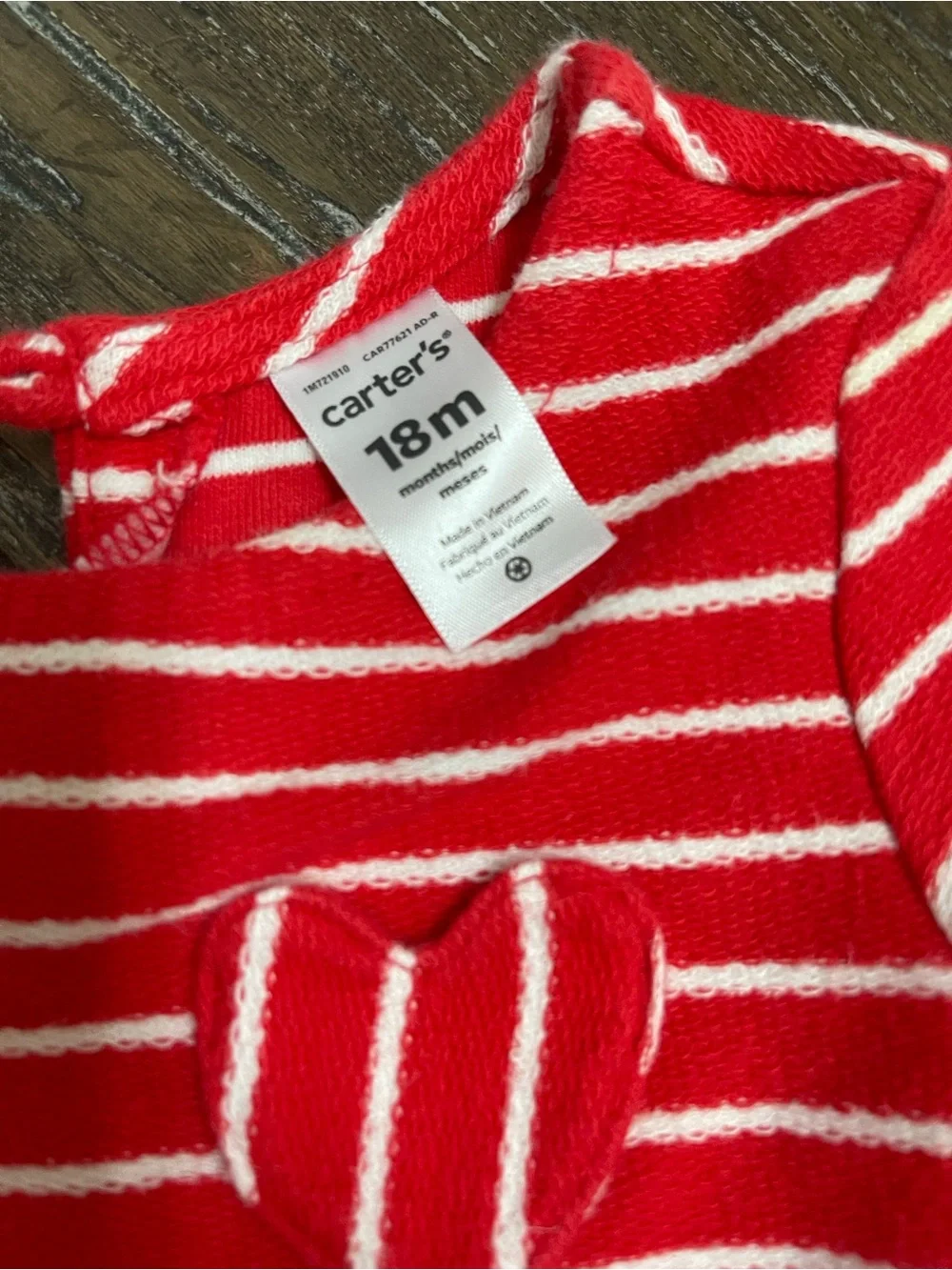 Carter's Red & Navy Girls' Long-Sleeve Peplum Top Duo 18M